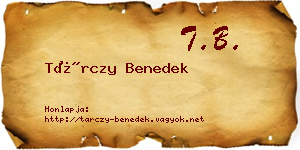 Tárczy Benedek névjegykártya