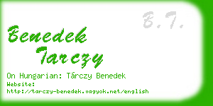 benedek tarczy business card